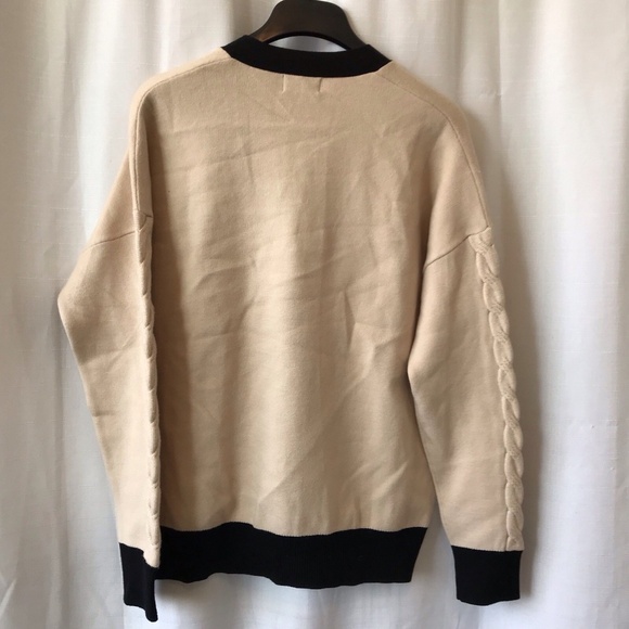 Monrow Colorblocked V-Neck Cardigan Small - Picture 9 of 11